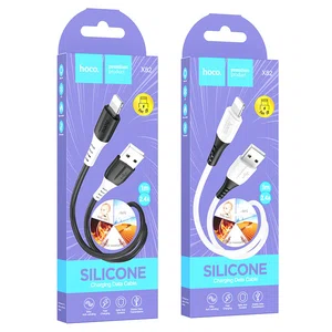 Hoco X82 iP Silicone Charging Data Cable (Black) - Available at AfnoBazar Nepal