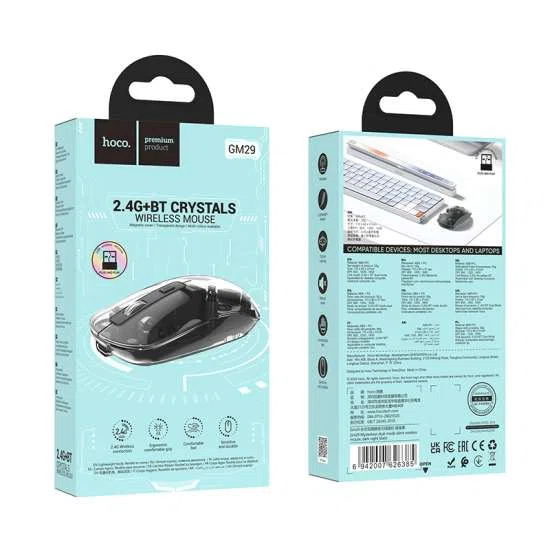 Hoco GM29 Mysterius Dual-Mode Silent Wireless Mouse - Available at AfnoBazar Nepal