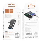 Hoco UA17 iPhone Male/Type-C Male to USB Female Two-in-One Adapter - Available at AfnoBazar Nepal