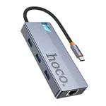 Hoco HB51 Wow 6-in-1 Multi-Function Converter (HDTV+RJ45+PD+USB3.0*3) - Available at AfnoBazar Nepal