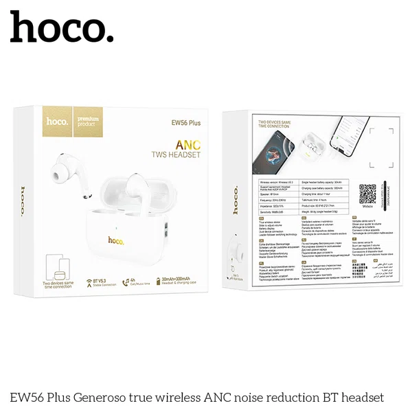 Hoco EW56 Plus Generoso True Wireless ANC Noise Reduction BT Headset - Available at AfnoBazar Nepal