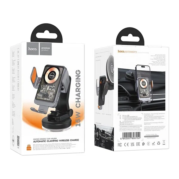 Hoco HW8 Car Holder Wireless Charge 15W - Available at AfnoBazar Nepal