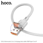 Hoco U131 USB/Type-C to iP 2-in-1 Charging Data Cable - Available at AfnoBazar Nepal