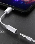 Hoco LS35 Type-C to 3.5mm Adapter Audio Converter with Microphone and Wire Control Support - Available at AfnoBazar Nepal