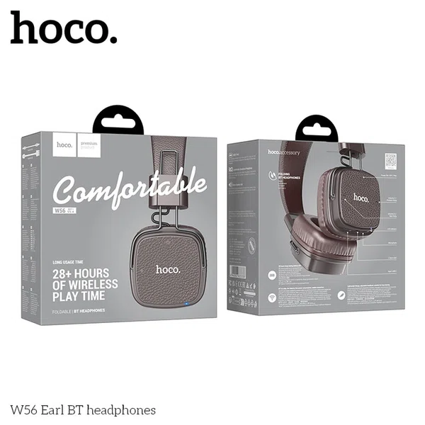 Hoco W56 Earl Leather Texture Foldable BT Headphones - Available at AfnoBazar Nepal