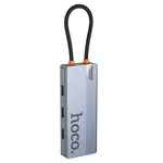 Hoco HB51 Wow 6-in-1 Multi-Function Converter (HDTV+RJ45+PD+USB3.0*3) - Available at AfnoBazar Nepal