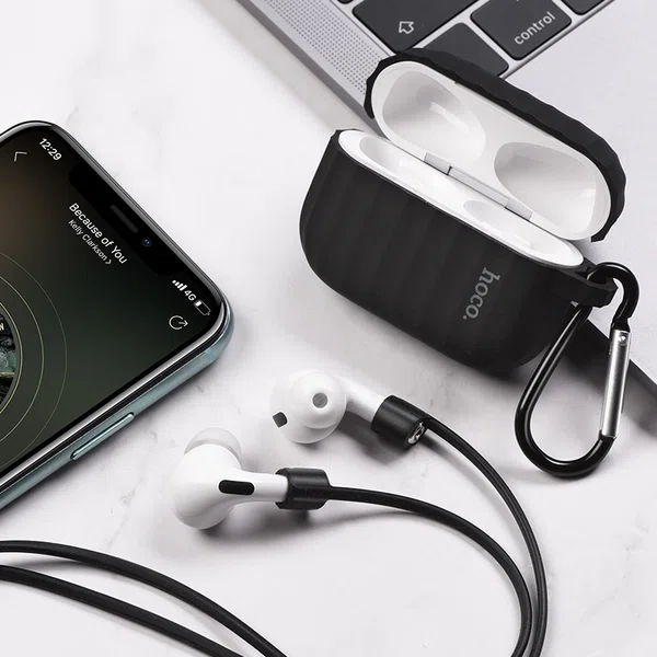 Hoco Protective Case WB22 Fenix for AirPods Pro Black - Available at AfnoBazar Nepal