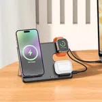 Hoco CQ1 Geek Folding 3-in-1 Magnetic Wireless Fast Charger (for iWatch) - Available at AfnoBazar Nepal