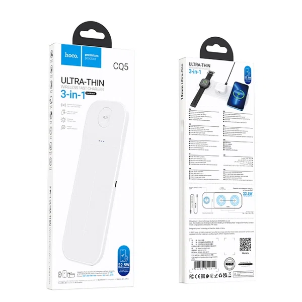 Hoco CQ5 Step 3-in-1 Wireless Fast Charger (iWatch) - Available at AfnoBazar Nepal