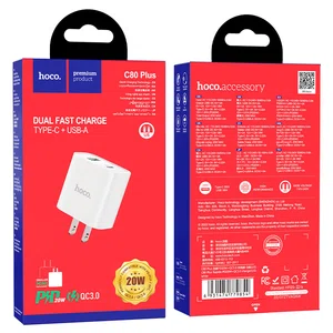 Hoco Wall Charger C80 Plus Rapido PD + QC3.0 US - Available at AfnoBazar Nepal