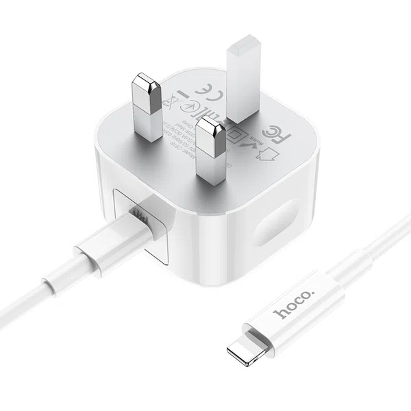 Hoco C91B Founder Single Port PD20W Charger Set (C to iP) (UK) - Available at AfnoBazar Nepal