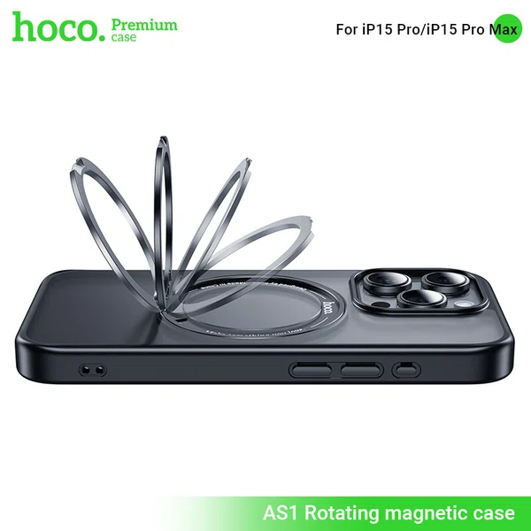 Hoco Rotating Magnetic Case for iPhone 15 Pro Max (AS1) - Available at AfnoBazar Nepal