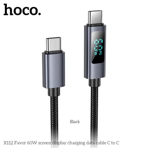 Hoco X112 Favor 60W Screen Display Charging Data Cable C to C - Available at AfnoBazar Nepal