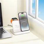 Hoco CQ7 Pass Folding 3-in-1 Wireless Fast Charger (iWatch+SAM) - Available at AfnoBazar Nepal