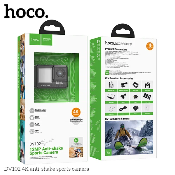 Hoco DV102 4K Anti-Shake Sports Camera - Available at AfnoBazar Nepal