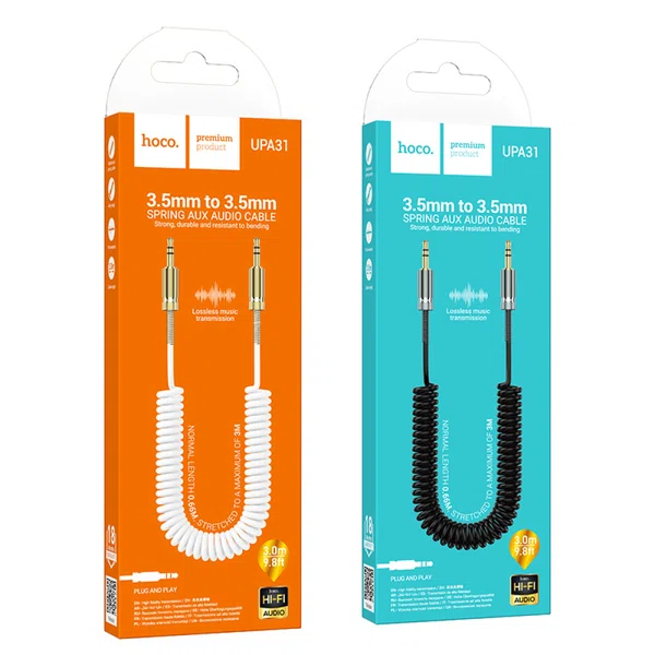 Hoco UPA31 Cindy Spring Audio Cable AUX - Available at AfnoBazar Nepal