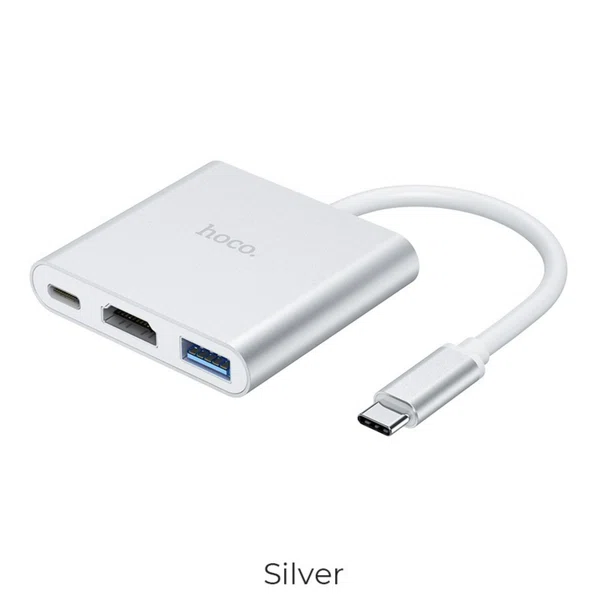 Hoco HB14 Easy Use Type-C Adapter (Type-C to USB3.0+HDMI+PD) - Available at AfnoBazar Nepal