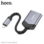 Hoco UA25 2-in-1 iP Card Reader and USB OTG Adapter (SD / TF) - Available at AfnoBazar Nepal