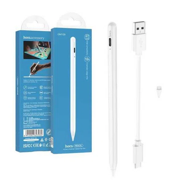 Hoco GM109 Smooth Active Universal Capacitive Pen (White) - Available at AfnoBazar Nepal