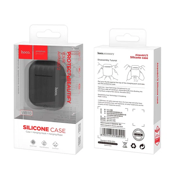 Hoco WB10 Fenix Protective Cover for AirPods Pro (Black) - Available at AfnoBazar Nepal
