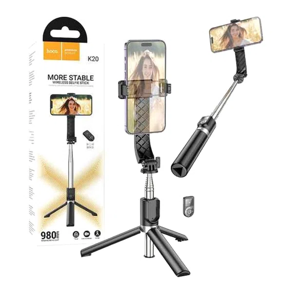 Hoco K20 Prior Live Broadcast Holder and Selfie Stick with Tripod - Available at AfnoBazar Nepal