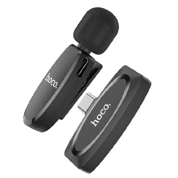Hoco L15 Type-C Crystal Lavalier Wireless Digital Microphone - Available at AfnoBazar Nepal