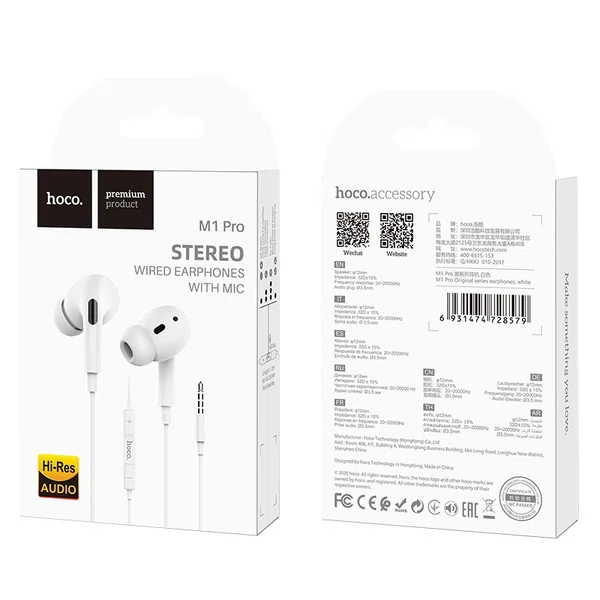 Hoco M1 Pro Original Series 3.5mm Earphones with Mic - Available at AfnoBazar Nepal