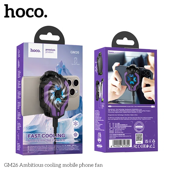 Hoco GM26 Ambitious Cooling Mobile Phone Fan - Available at AfnoBazar Nepal
