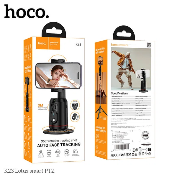 Hoco K23 360 Degree Smart Auto Face Tracking Phone Holder - Available at AfnoBazar Nepal