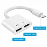 Hoco DUP04 Dual Lightning Digital Audio Converter Adapter (White) - Available at AfnoBazar Nepal