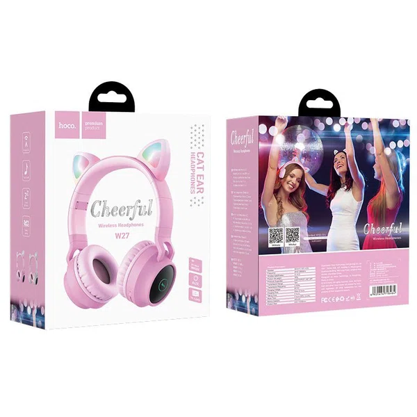 Hoco W27 Cat Ear Wireless V5.0 Headphones with Mic - Available at AfnoBazar Nepal