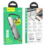 Hoco HB27 Type-C Multi-Function Converter (HDTV+USB3.0+USB2.0*2+PD) (Silver) - Available at AfnoBazar Nepal