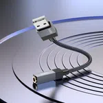 Hoco UPA32D Clever Audio Converter USB to Female 3.5 - Available at AfnoBazar Nepal