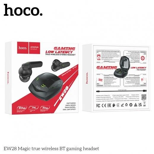 Hoco EW28 Magic True Wireless BT Gaming Headset (Black) - Available at AfnoBazar Nepal