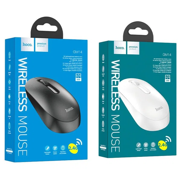 Hoco GM14 Wireless Mouse White - Available at AfnoBazar Nepal