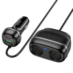 Hoco Z59 Rank 48W Dual Port PD30W+QC3.0 Dual Lighter Slot Car Charger - Available at AfnoBazar Nepal