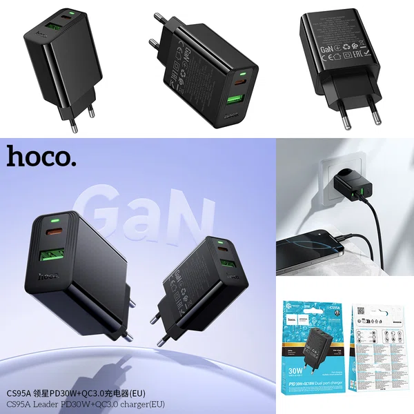 Hoco CS95A Leader PD30W+QC3.0 Charger EU - Available at AfnoBazar Nepal