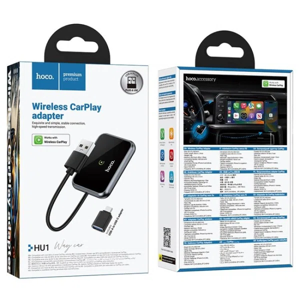Hoco HU1 Way Car Wireless CarPlay Adapter - Available at AfnoBazar Nepal