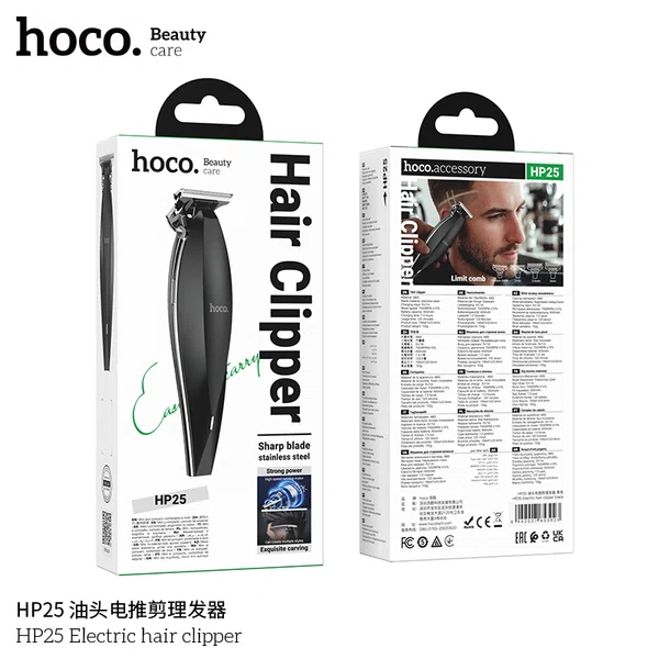 Hoco HP25 Corded Electric Hair Clipper for Men (Black) - Available at AfnoBazar Nepal