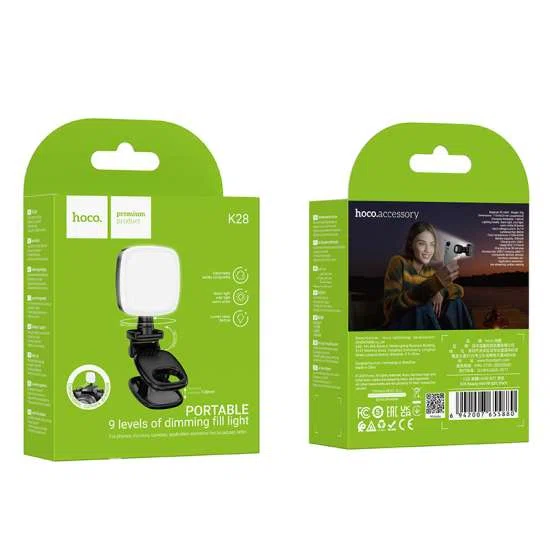 Hoco Mini Clip-On Fill Lamp for Live Streaming, Selfies and Reading - Available at AfnoBazar Nepal