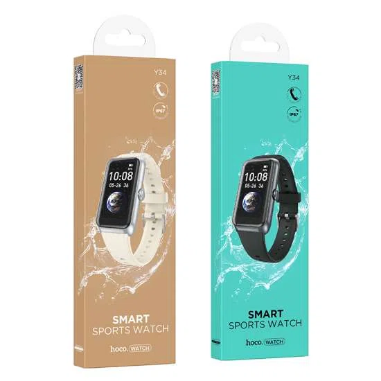 Hoco Y34 Smart Watch - Bluetooth Calling - Black (IP67 Waterproof) - Available at AfnoBazar Nepal