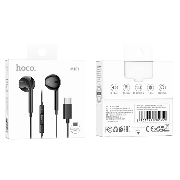 Hoco M101 Max Crystal Grace Type-C Wire-Controlled Digital Earphones with Microphone - Available at AfnoBazar Nepal