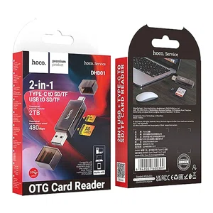 Hoco DHD01 Cool Cloud 2-in-1 Card Reader (USB+Type-C) - Available at AfnoBazar Nepal