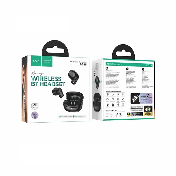 Hoco EQ25 Unimpeded True Wireless BT Headset - Available at AfnoBazar Nepal