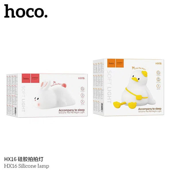 Hoco Cute Silicone Tap Control Night Light for Kids - Rabbit Designs (HX16) - Available at AfnoBazar Nepal