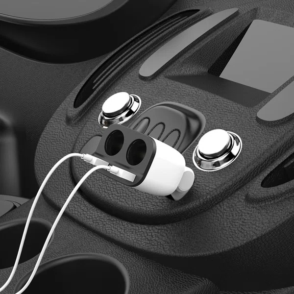 Hoco Z28 In-Car Charger with Digital Display - Available at AfnoBazar Nepal