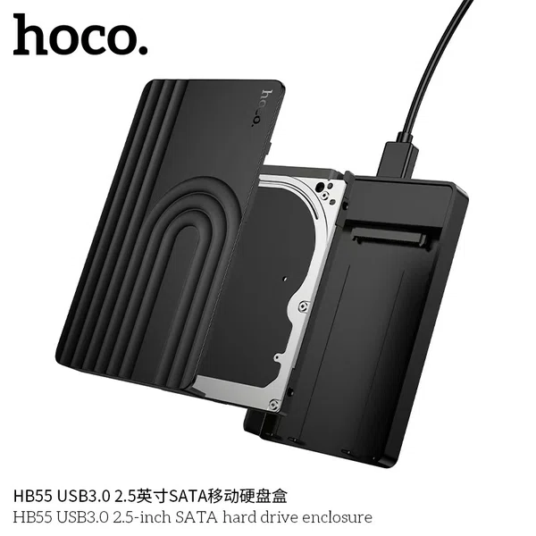 Hoco HB55 USB3.0 2.5-Inch Sata Hard Drive Enclosure Case - Available at AfnoBazar Nepal
