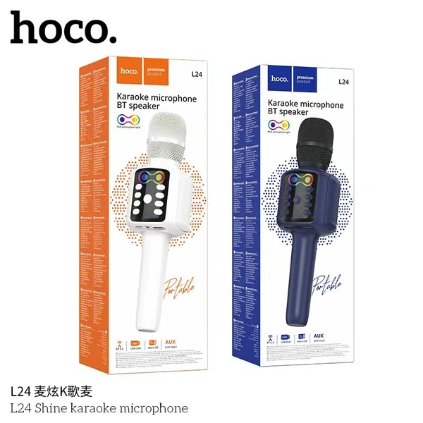 Hoco L24 Shine Karaoke Microphone - Available at AfnoBazar Nepal