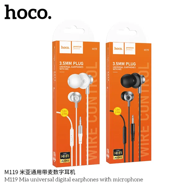 Hoco M119 Mia Multi-Functional Earphones with Built-in Microphone - Available at AfnoBazar Nepal