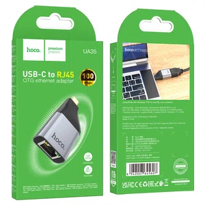 Hoco Adapter Type-C to RJ45 UA35 - Available at AfnoBazar Nepal